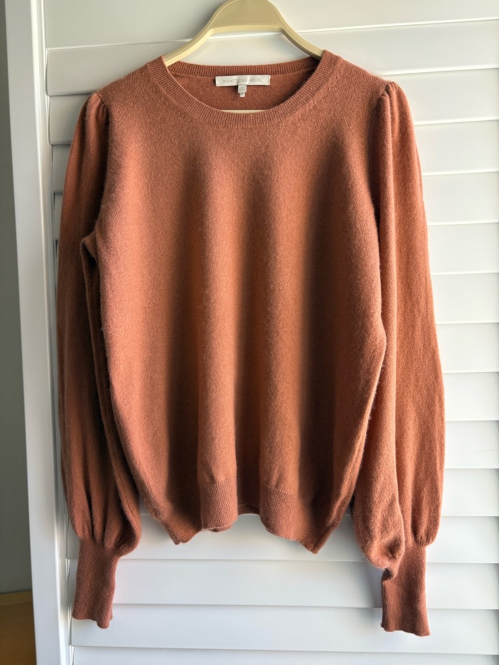 NakedCashmere Rust Sweater with Ribbed Neckline